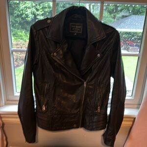 Lucky Women’s size m black lambskin leather moto biker jacket
